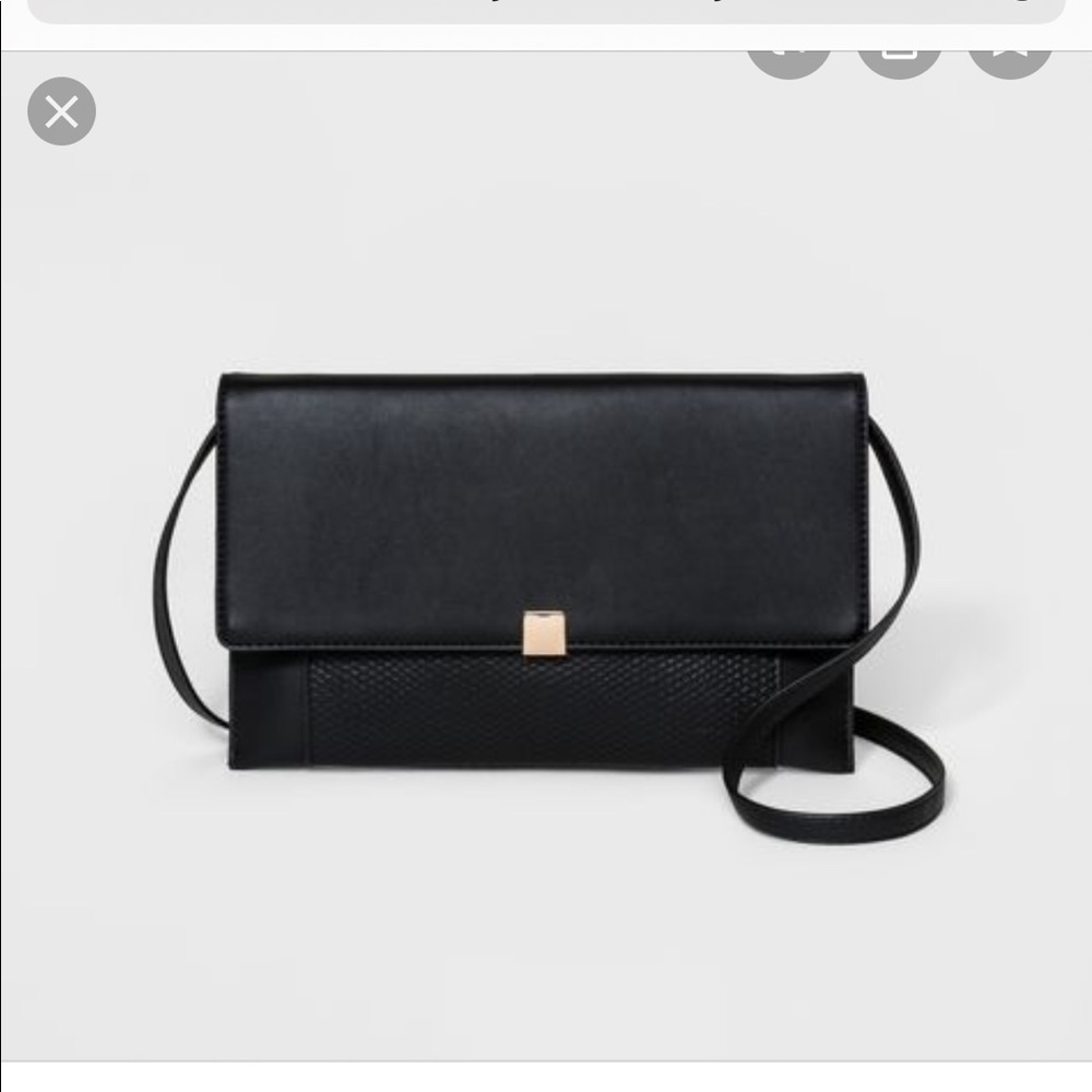 A New Day Leather Square Clutch/ Crossbody